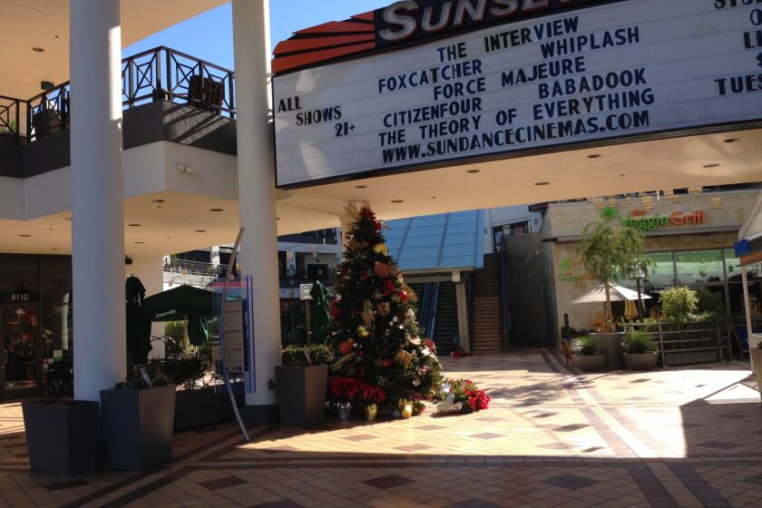 The Sundance Sunset Cinemas in West Hollywood did not appear to have extra security measures in place for its Christmas Day screenings of "The Interview."