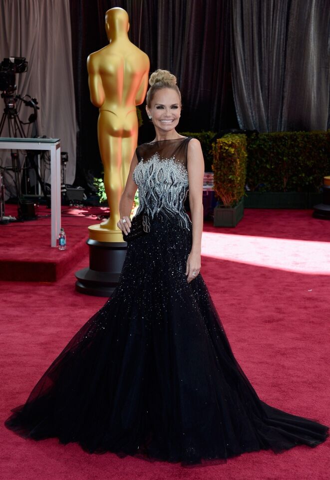 Oscars 2013 red carpet: Kristin Chenoweth in a Tony Ward dress and Simon G jewelry.