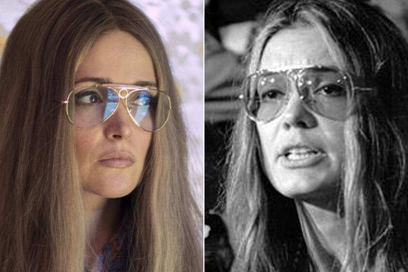 Rose Byrne, left, as Gloria Steinem in "Mrs. America," and the real Gloria Steinem in 1970.