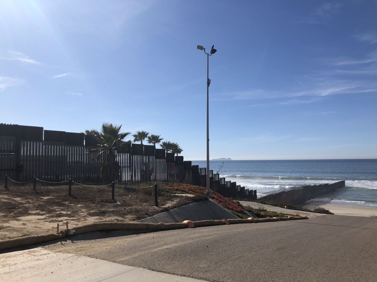  The U.S. side of Playas de Tijuana, where the border wall fades into the Pacific