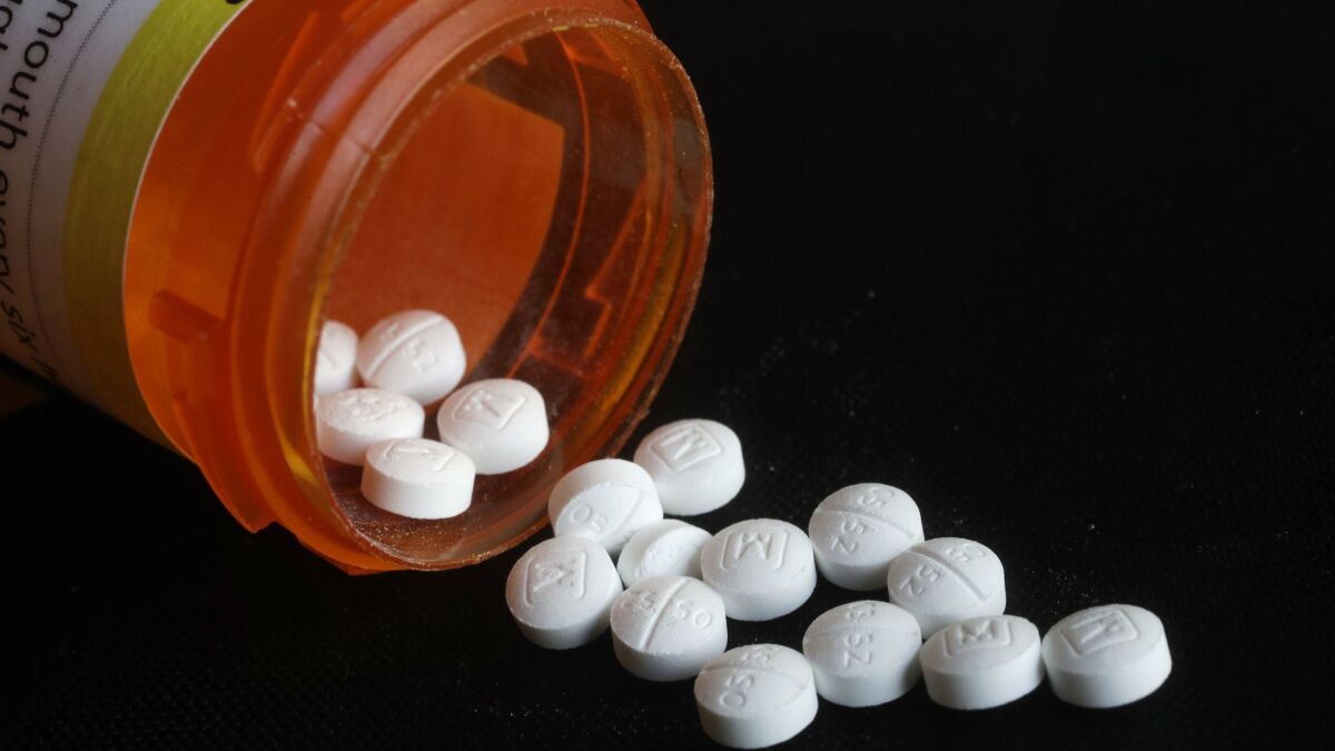 A bottle of oxycodone pills. According to the FDA, the prevalence of drug posts on social media has helped fuel the opioid epidemic that claimed more than 40,000 lives in the United States last year.