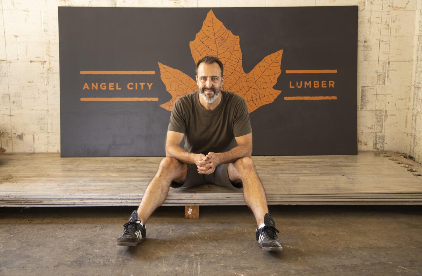 Charles DeRosa is co-owner of Angel City Lumber, which recovers downed trees across L.A. and processes them into lumber. Designers and furniture makers frequent the business.