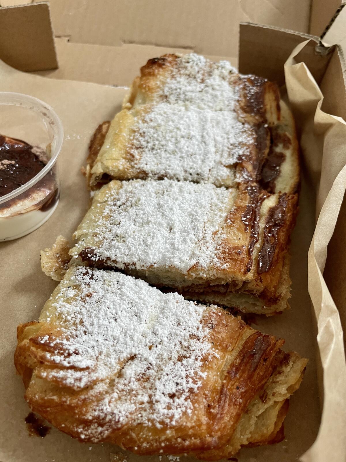 Chocolate bourekas from Borekas Sephardic Pastries in Sherman Oaks.