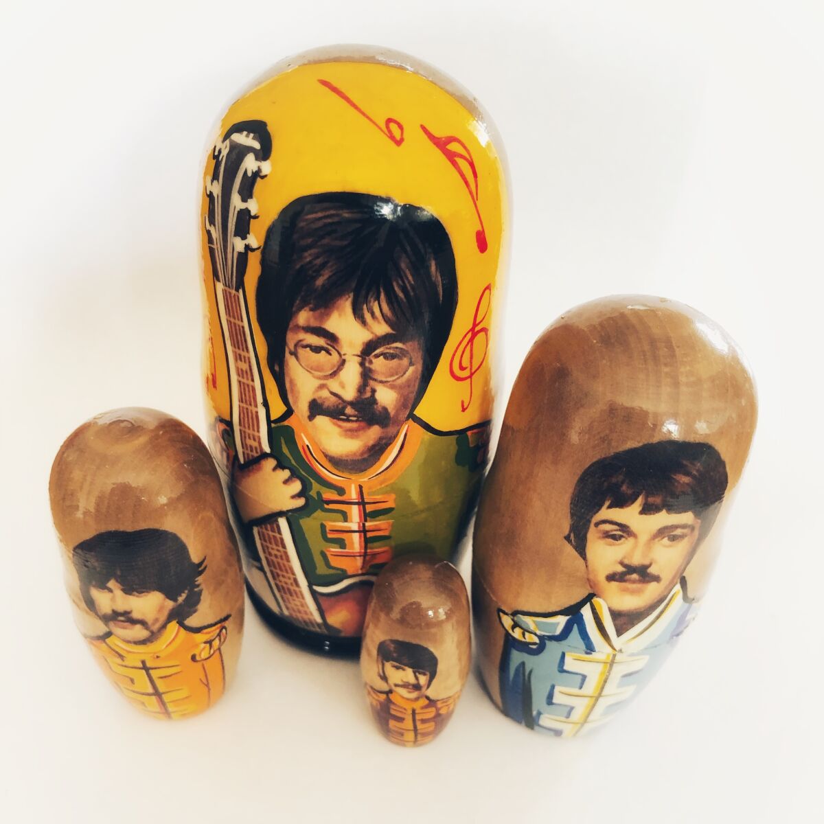 Beatles nesting dolls, not from England.