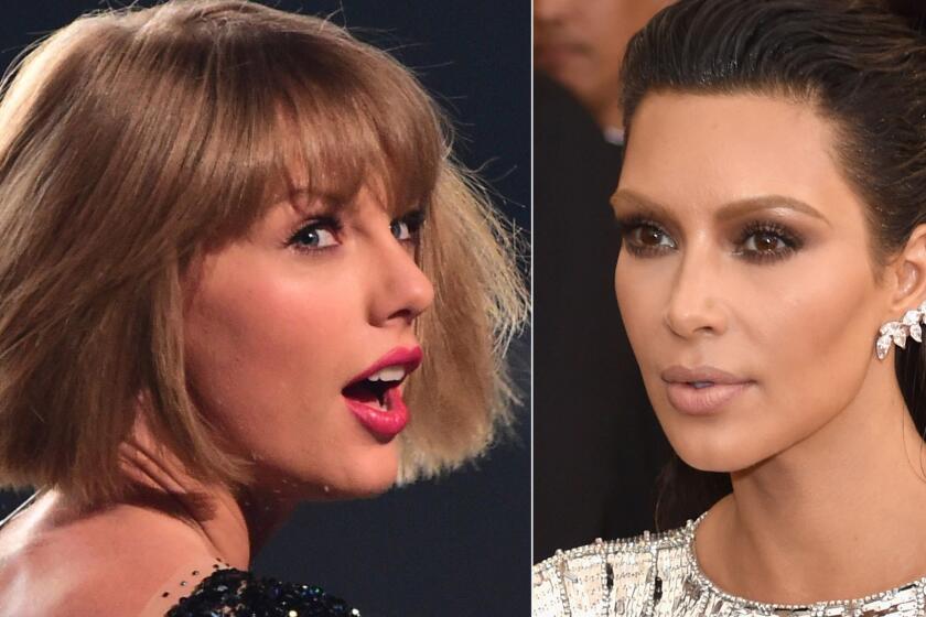 Taylor Swift got a social-media surprise from Kim Kardashian on Sunday night.