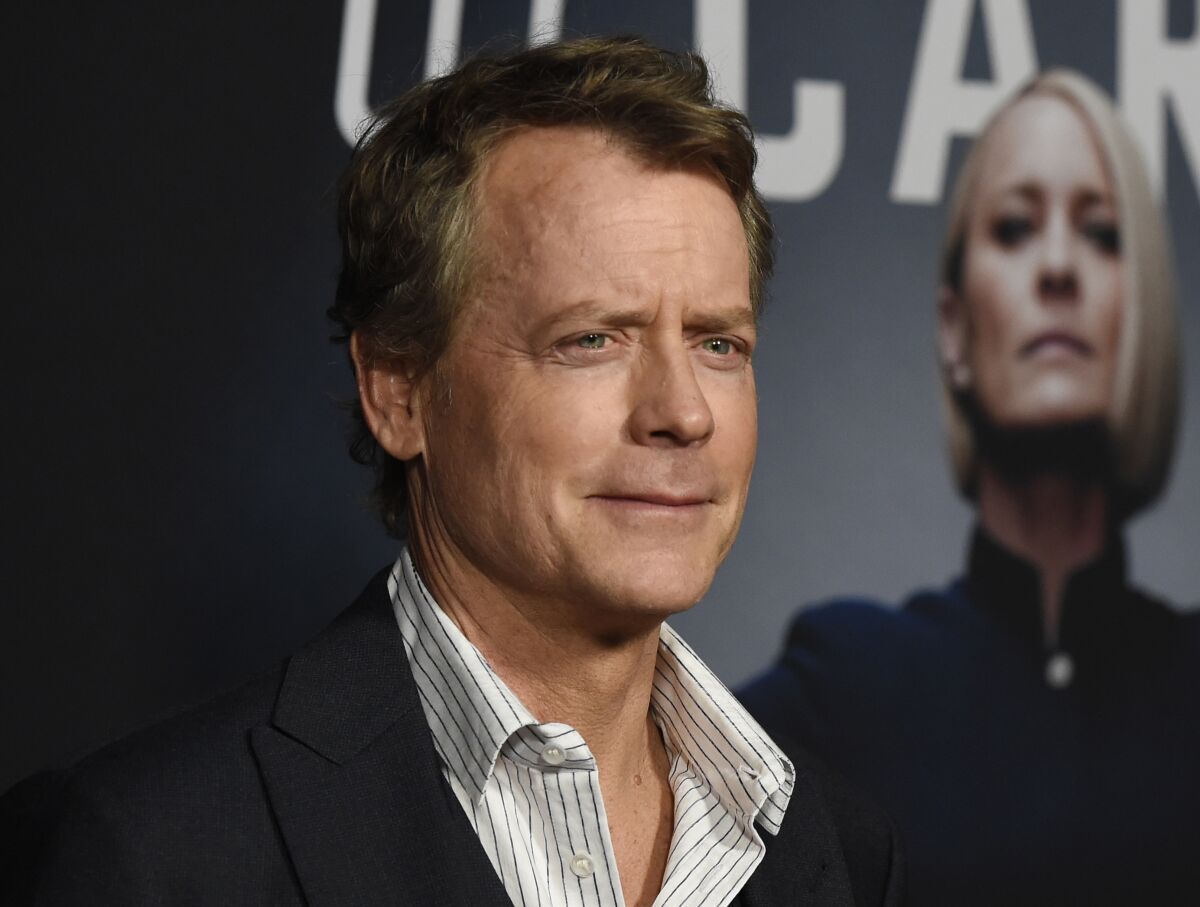 FILE - Greg Kinnear appears at the season six premiere of the Netflix political drama series "House of Cards," on Oct. 22, 2018, in Los Angeles. The two-time Emmy Award-winner and Oscar nominee is slated to take over the role of Atticus Finch from Jeff Daniels beginning Jan. 5, 2022. (Photo by Chris Pizzello/Invision/AP, File)