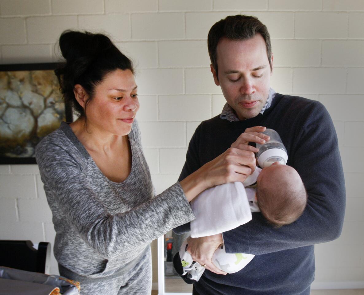 Photo Gallery: Burbank man loses wife after giving birth to second son