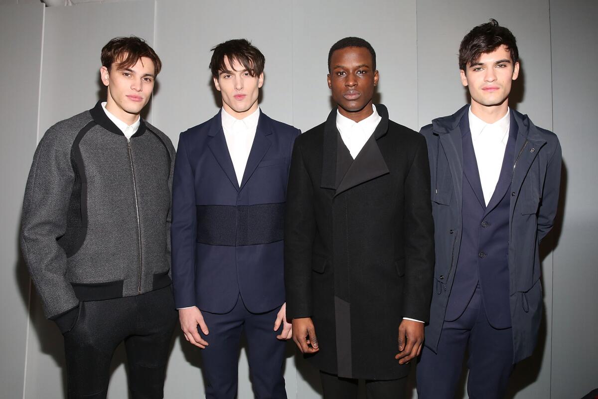 Models pose backstage at the Feb. 11 Garciavelez presentation at Industria Studios during New York Fashion Week.