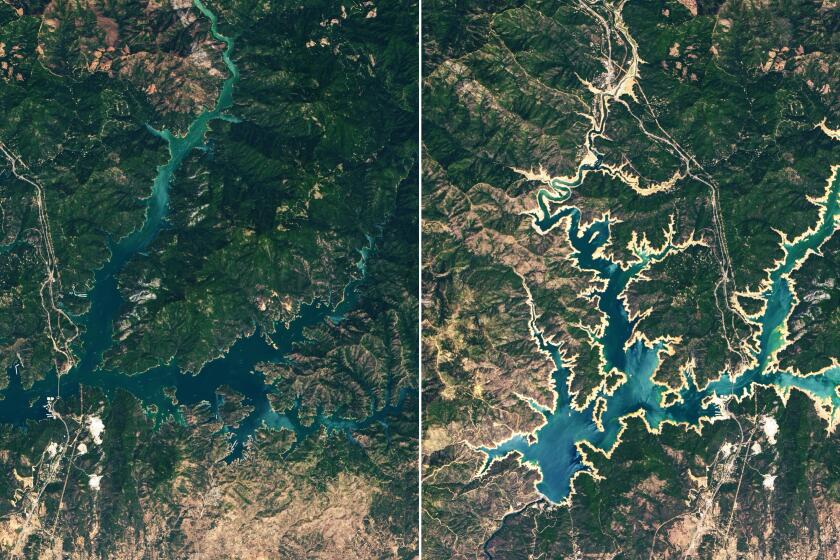 Shasta Lake in 2019 and 2021