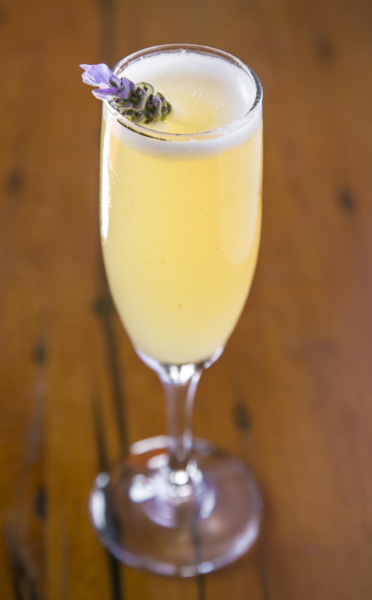 A mimosa at Bloom Restaurant + Bar in San Juan Capistrano.