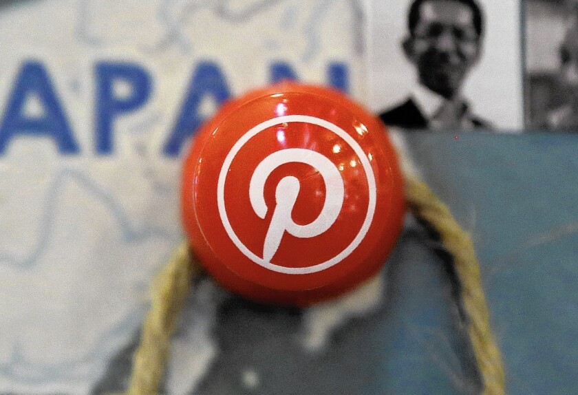 A Pinterest pin on a map
