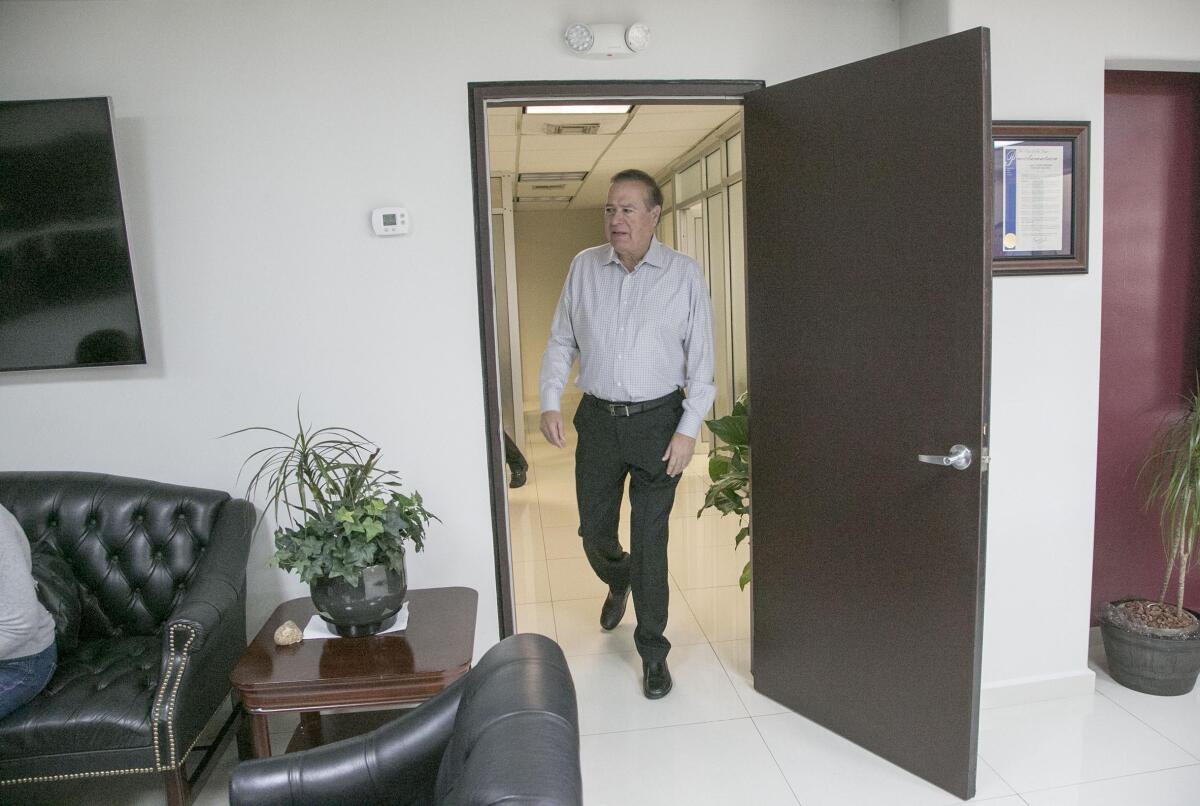 Arturo González Cruz, then the new mayor of Tijuana, walks into his office in October 2019.