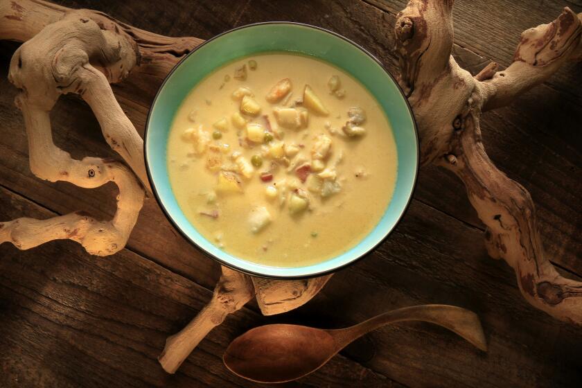 This rich Andalusian chowder has its roots in gazpacho. Recipe: Seafood chowder