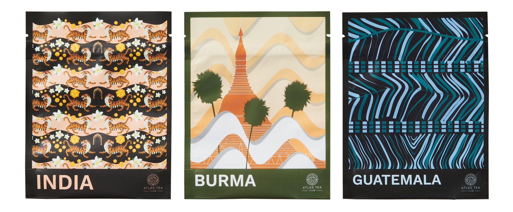 Three tea selections from India, Burma and Guatemala from Atlas Tea Club