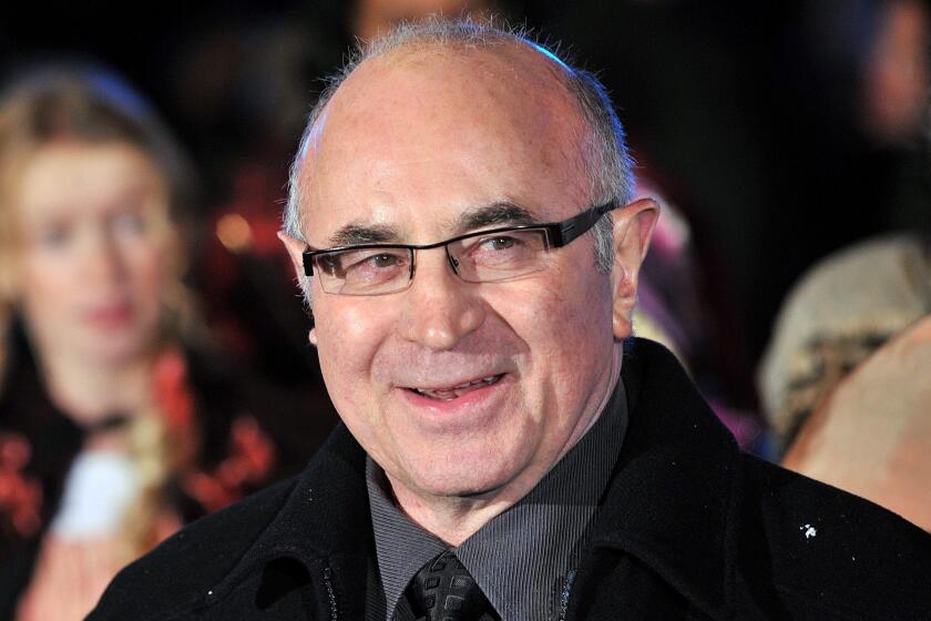 British actor Bob Hoskins at the world premiere of "A Christmas Carol" in London.