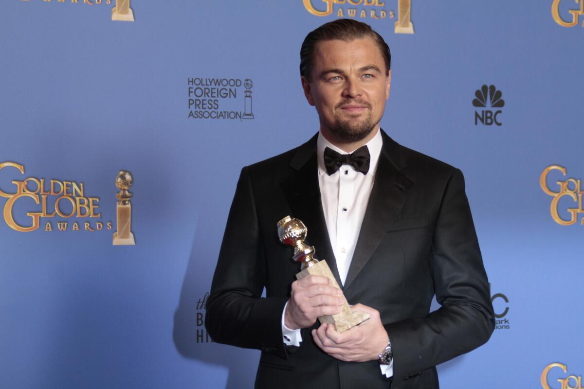 Leonardo DiCaprio nabbed his second Golden Globe win and his 10th nomination in 2014 for "The Wolf of Wall Street."