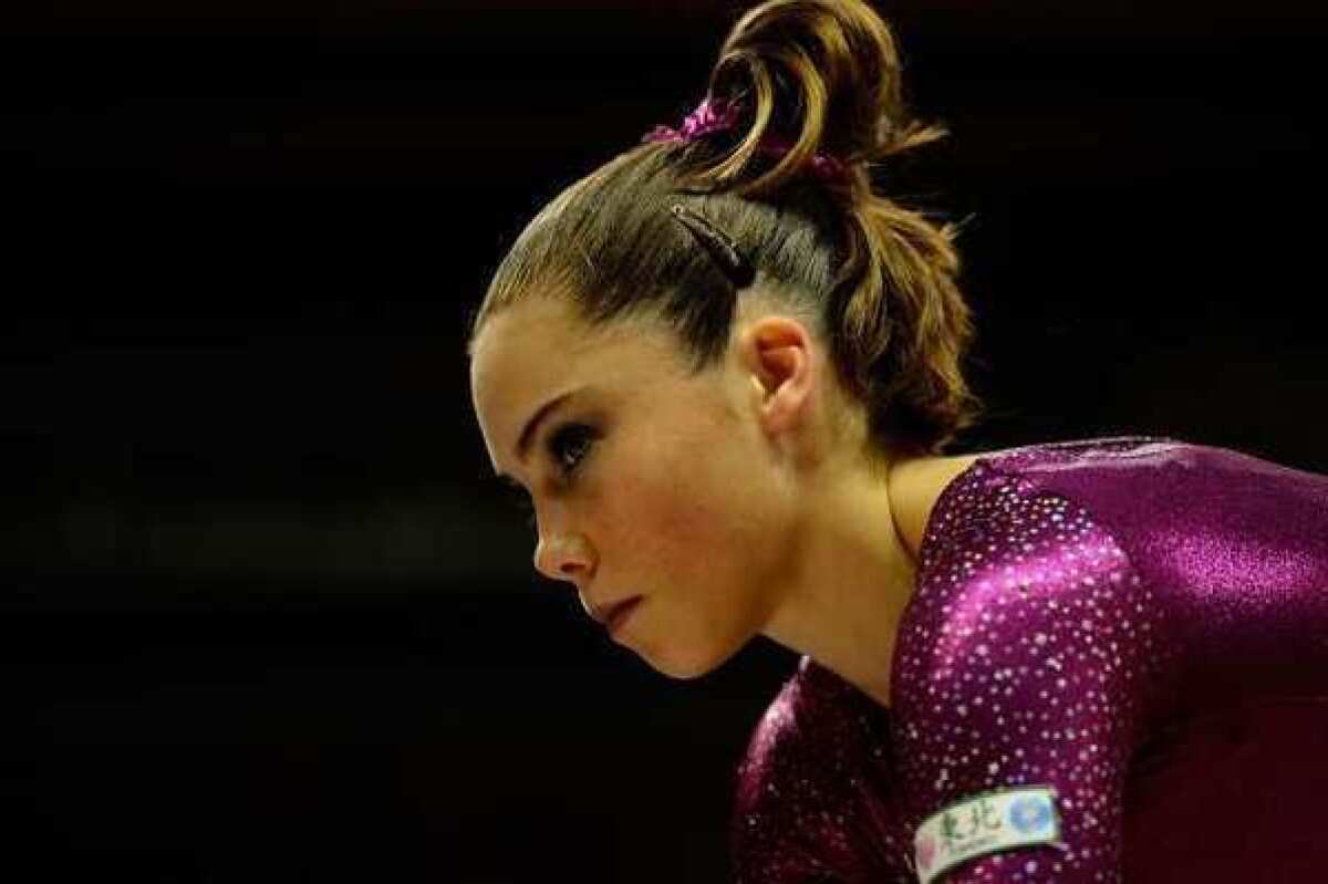 McKayla Maroney, shown here at the U.S. Gymnastics Trials on July 1, will probably compete only in the vault at Sunday's Olympic qualifications event.