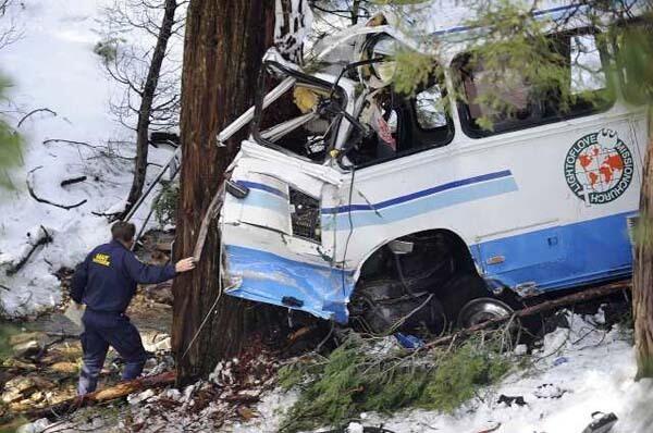 Bus crash in San Bernardino mountains