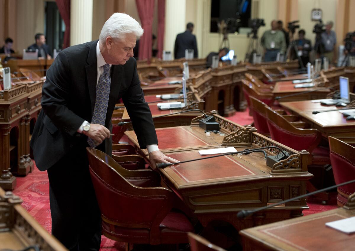 Tony Beard Jr., the California Senate's chief sergeant-at-arms, said Tuesday he was stepping down immediately with plans to retire effective in August.