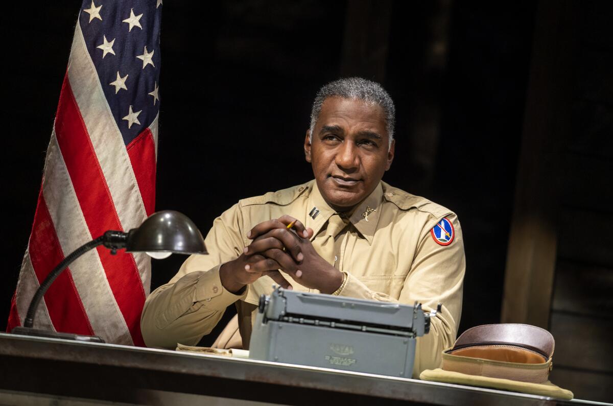 Norm Lewis in an army uniform in "A Soldier's Play."
