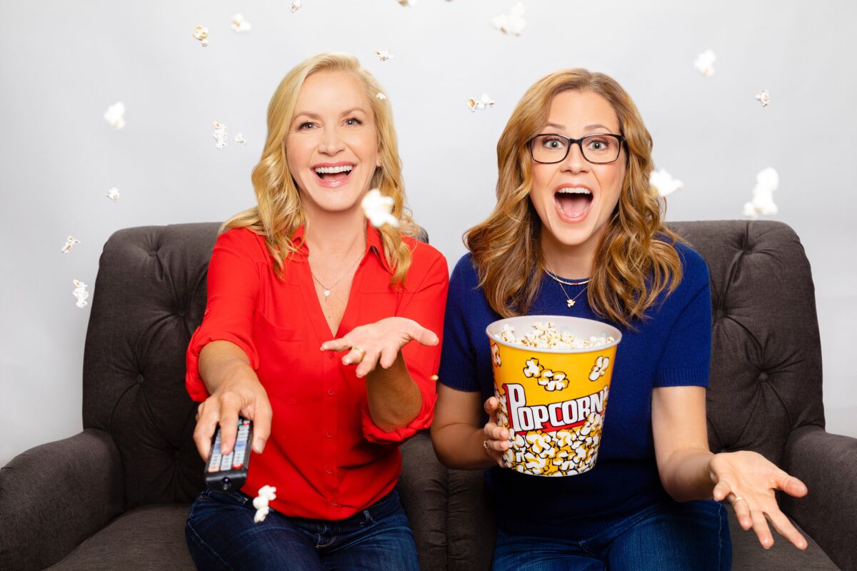 Angela Kinsey, left, and Jenna Fischer from The Office