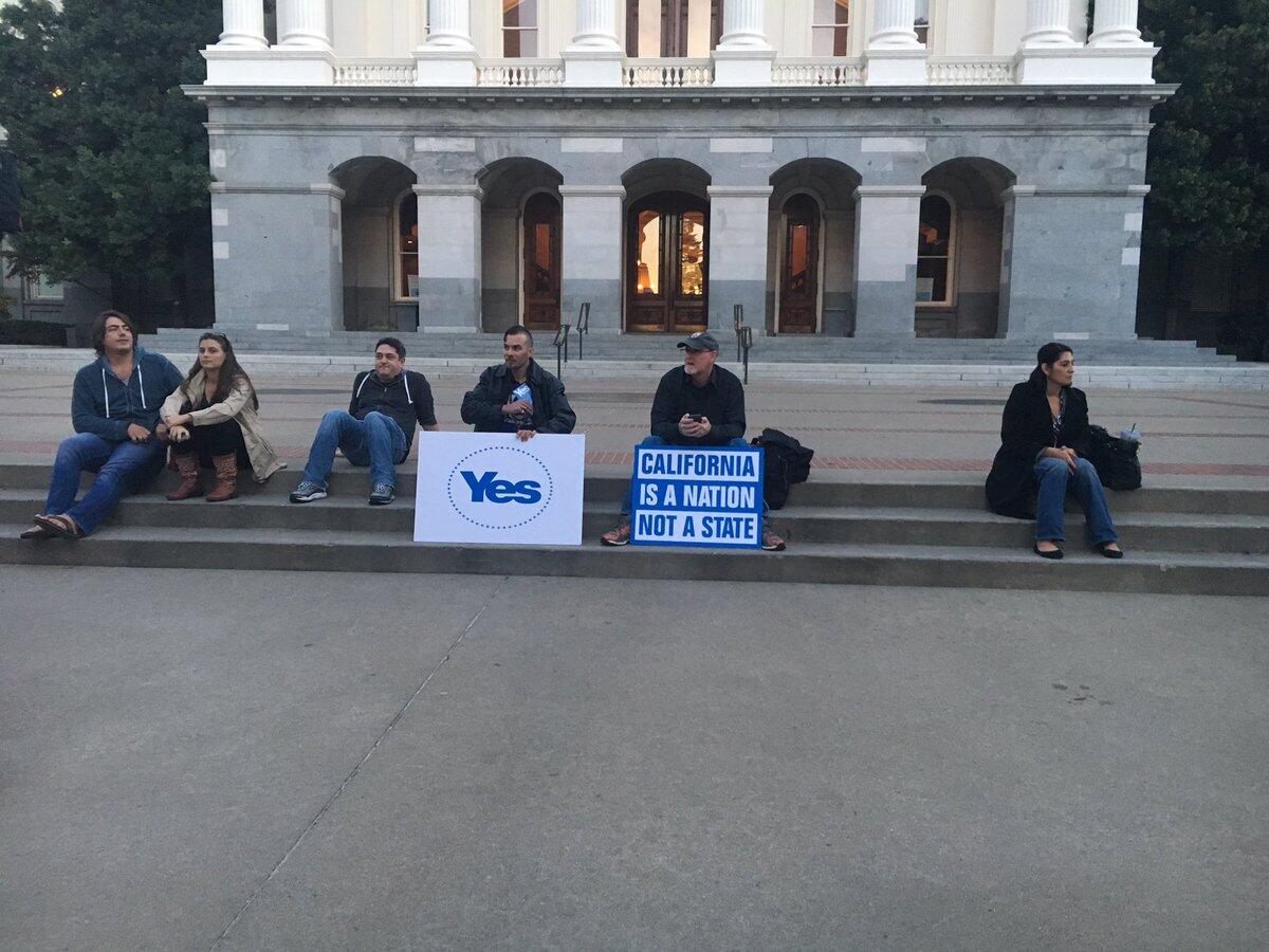 Members of the Yes California group protest at the state Capitol on Nov. 9.