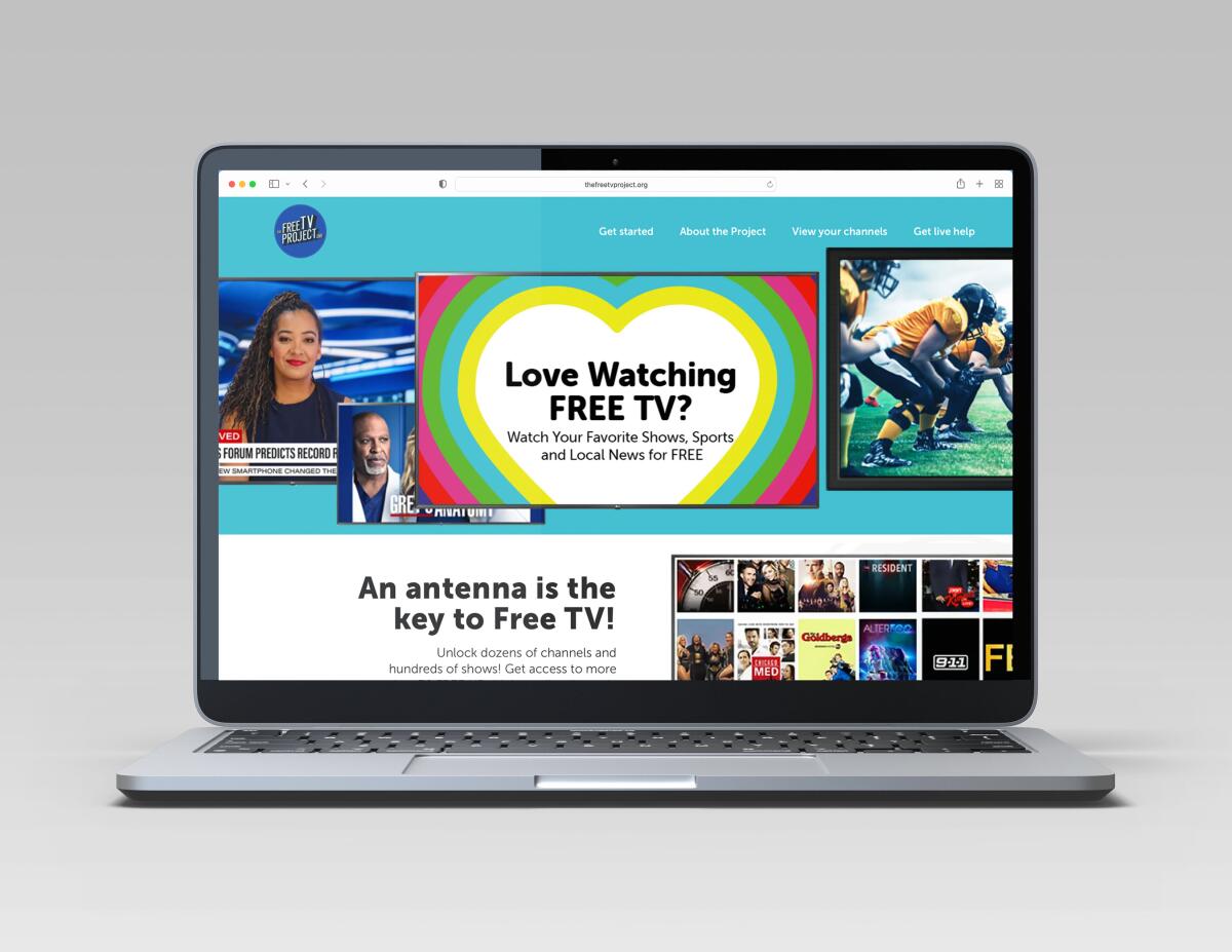 FreeTVProject.org open on a laptop