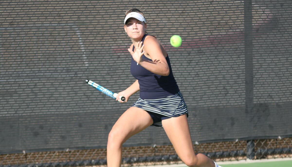 SDA sophomore JoJo Bear rebounded from a first rotation loss to record two singles victories.