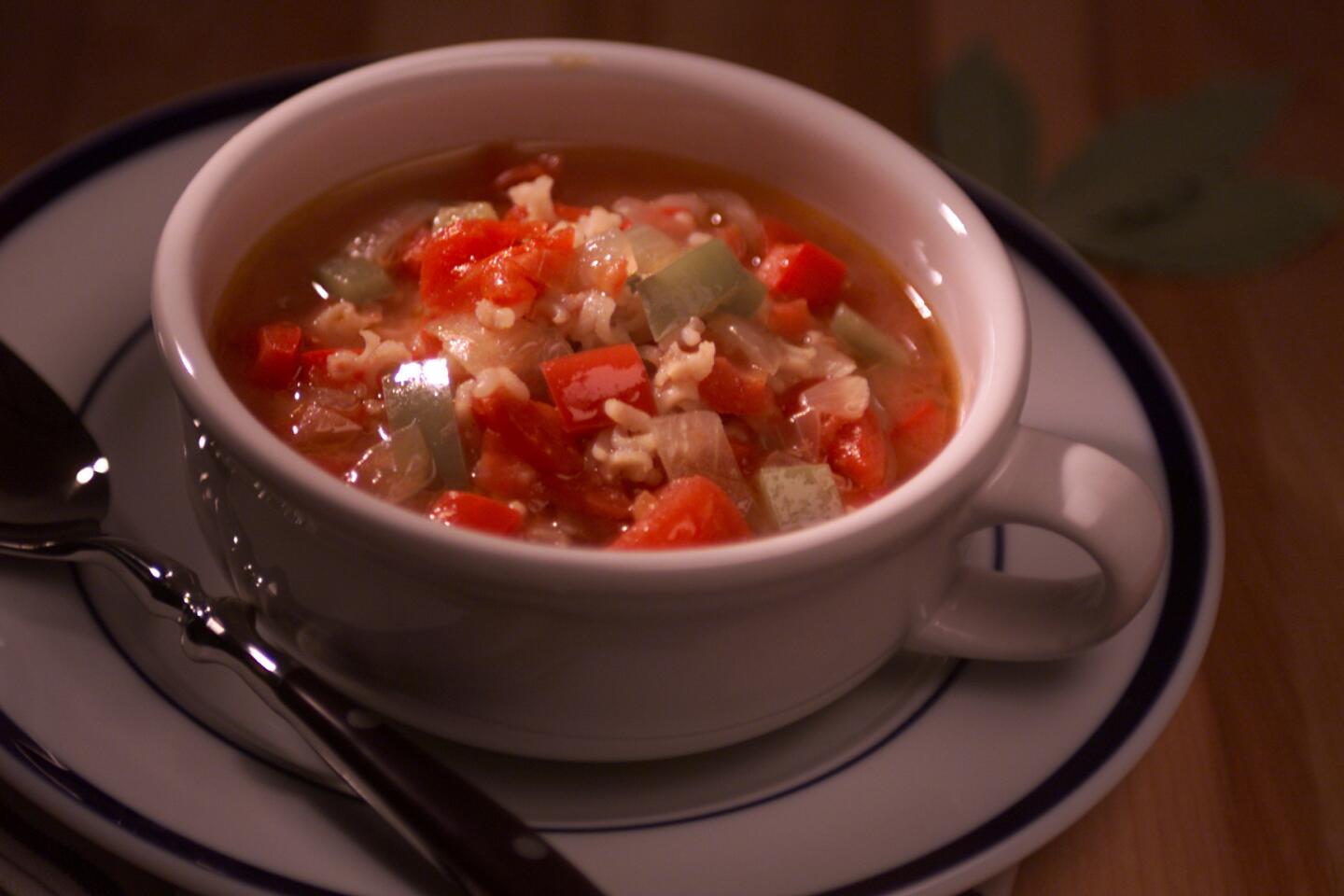 Louisiana-style chicken and rice soup