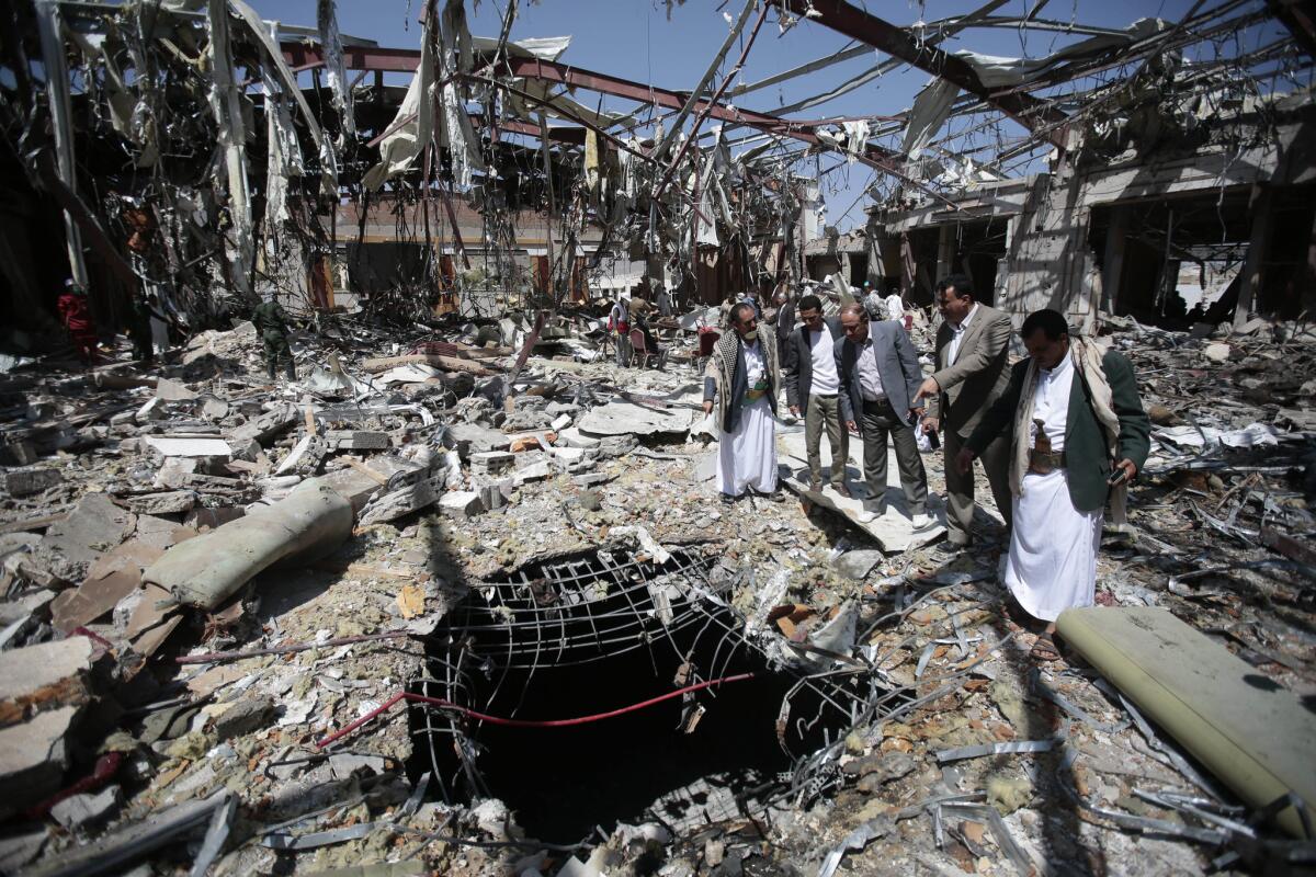 A Saudi Arabia-led military coalition is blamed for an airstrike on a funeral gathering in Sana, Yemen, on Oct. 8 that killed 135 people and injured 602.