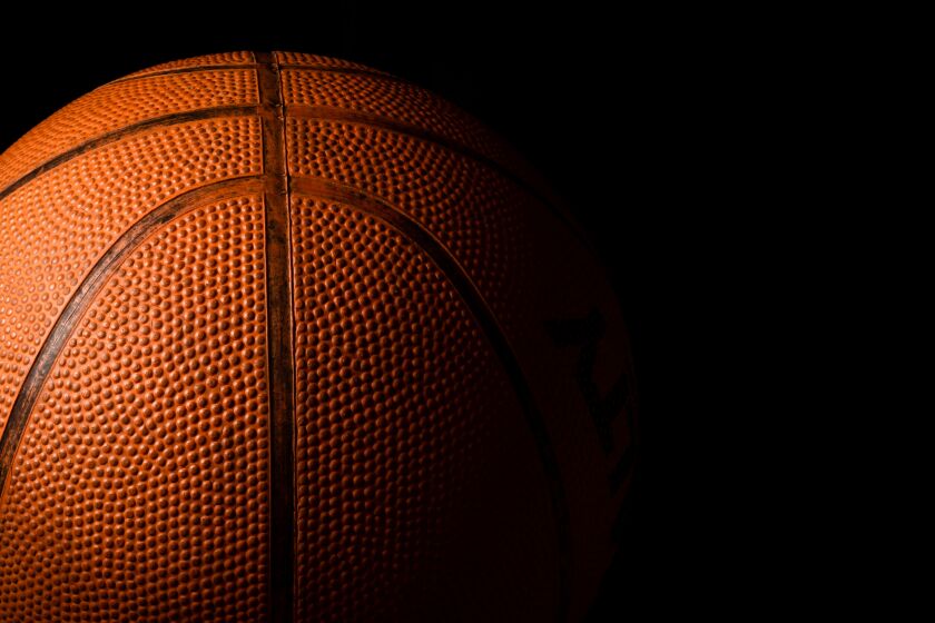 Closeup of basketball.