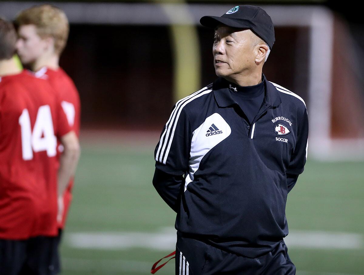Burroughs High boys' soccer coach Mike Kodama headed the Indians program for three decades.