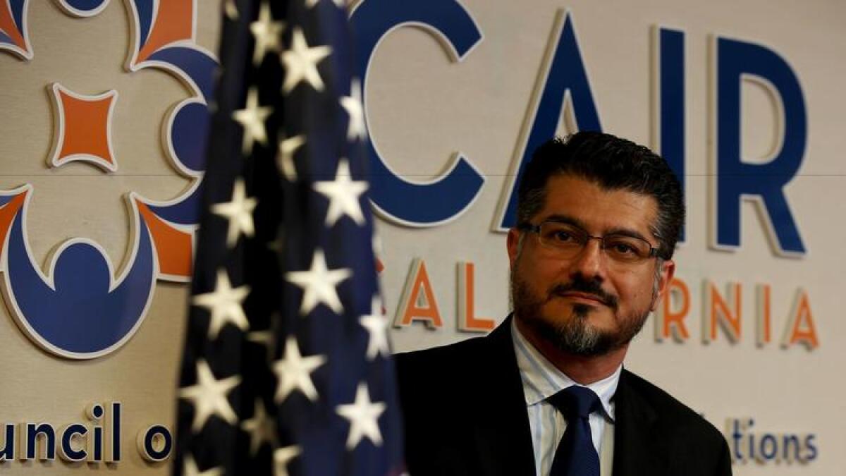 Hussam Ayloush, shown in May, is the Los Angeles director of the Council on American-Islamic Relations, the country's largest Muslim civil liberties organization.