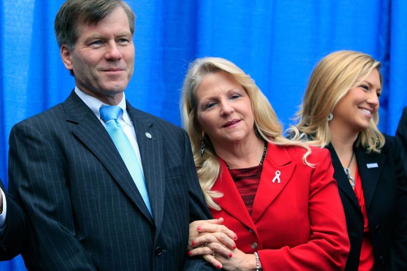 Former Virginia Gov. Bob McDonnell and his wife, Maureen, during a campaign rally in Alexandria, Va.