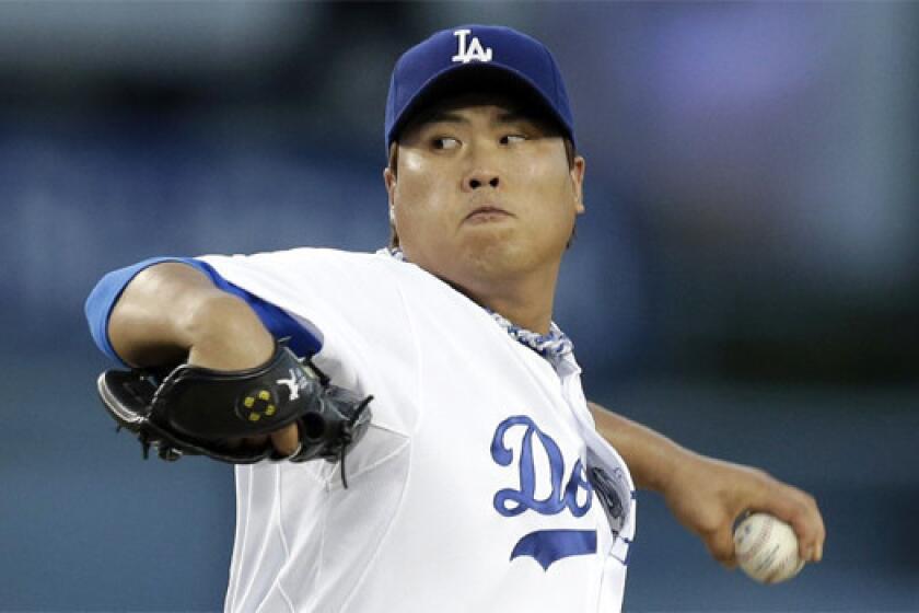 Dodgers left-hander Hyun-Jin Ryu will miss his next scheduled start against the Cincinnati Reds on Friday because of stiffness in the middle of his back.