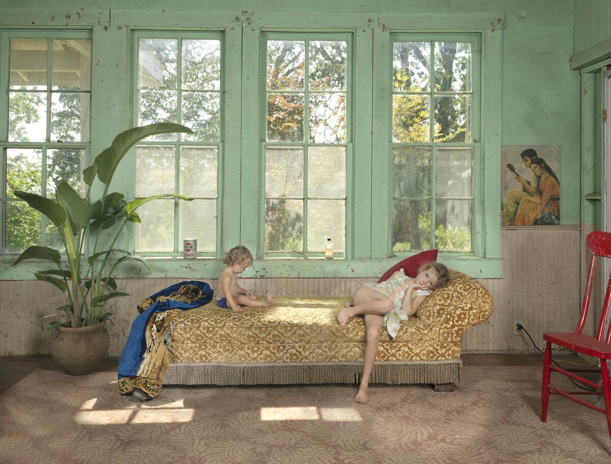 "Chaise," 2013, archival pigment print, 40-1/8 inches by 52-3/4 inches. (Julie Blackmon / Fahey/Klein Gallery)