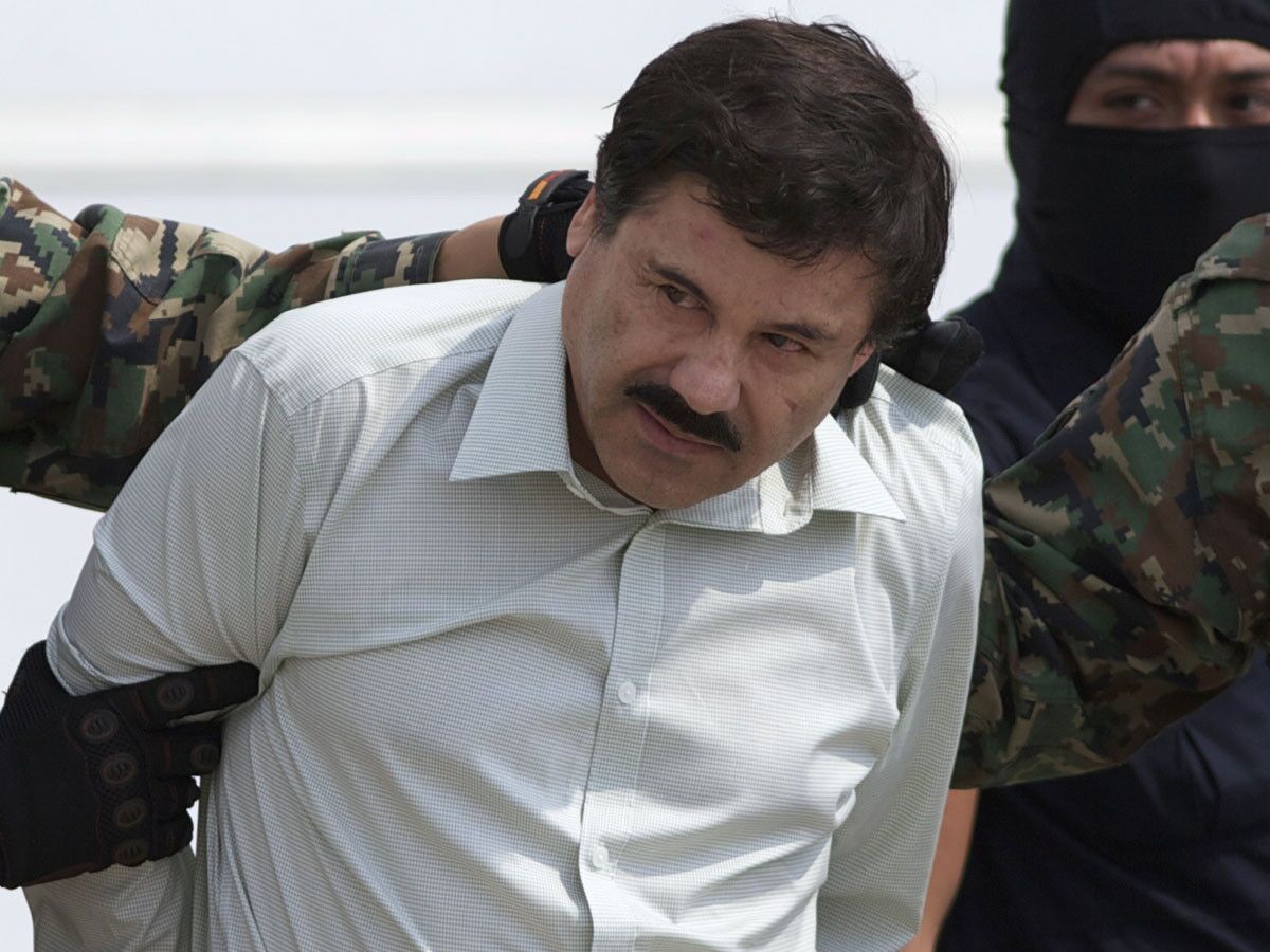 Joaquin "El Chapo" Guzman, leader of Mexico's Sinaloa cartel, after his capture on Feb. 22, 2014, in the beach resort town of Mazatlan, Mexico.