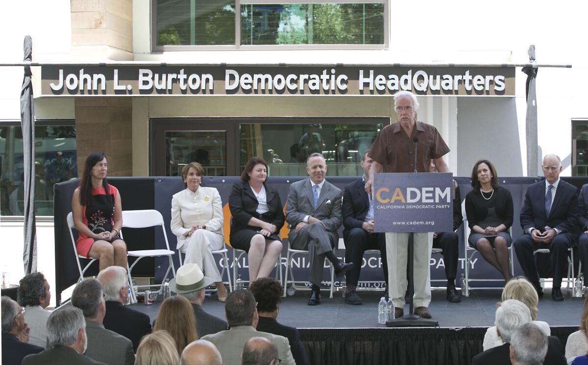 Former California Democratic Party Chairman John Burton speaks in 2014.