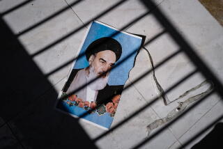 A poster of Iran's Ayatollah Ruhollah Khomeini