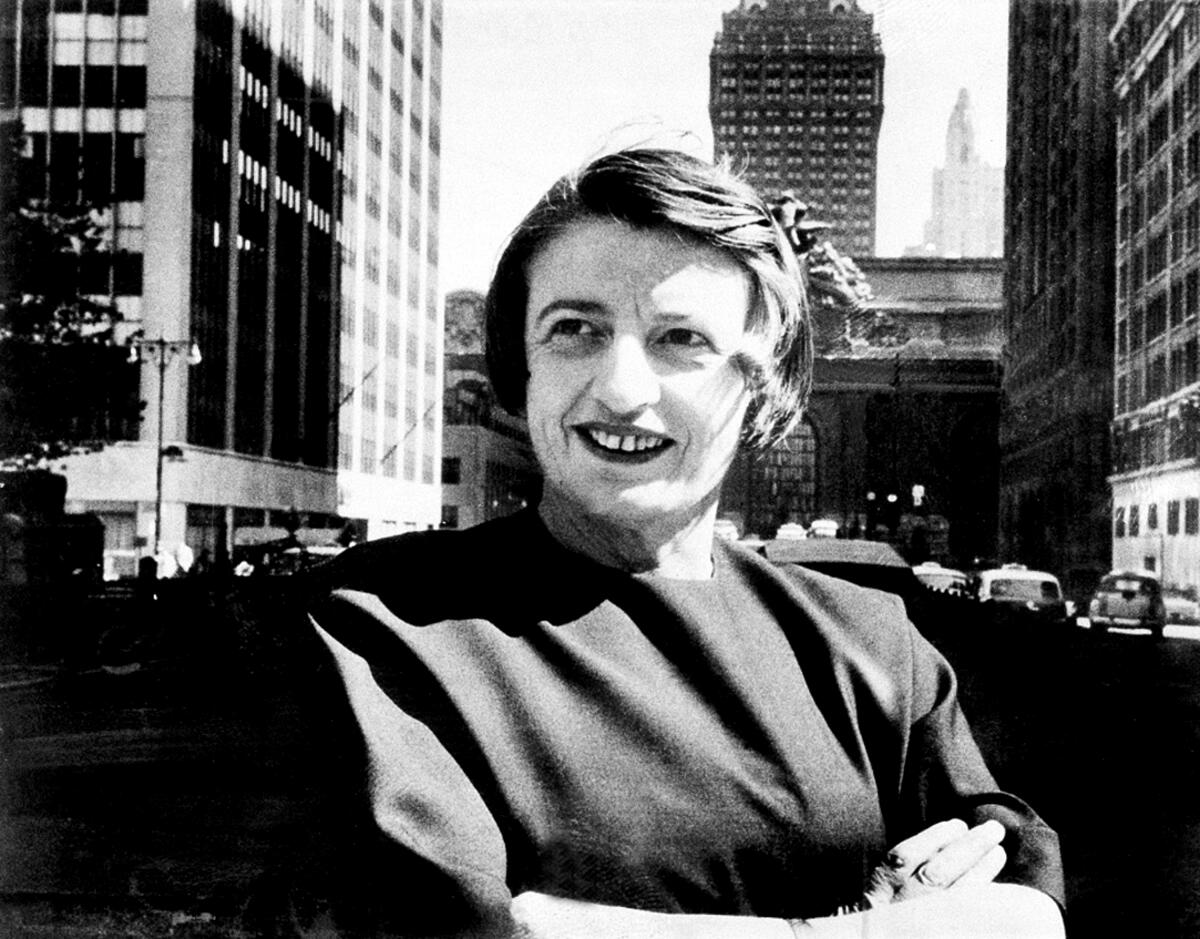 Ayn Rand, Russian-born American novelist, is photographed in 1962 in New York City 
