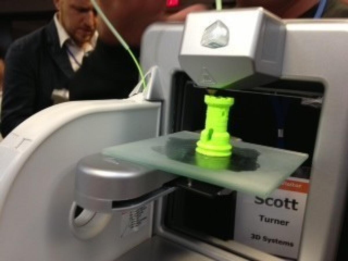 In a little more than an hour, a 3-D printer made a chess piece (it happened to be a rook) at the 2013 Milken Institute Global Conference.