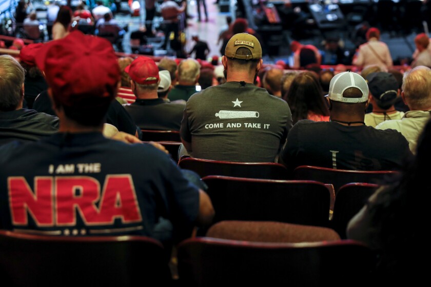 National Rifle Assn. members at a session during the organization's annual convention in Dallas in May 2018.