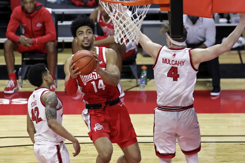 Ohio State forward Justice Sueing (14) will face former Cal teammate Matt Bradley and SDSU in the Maui Invitational.