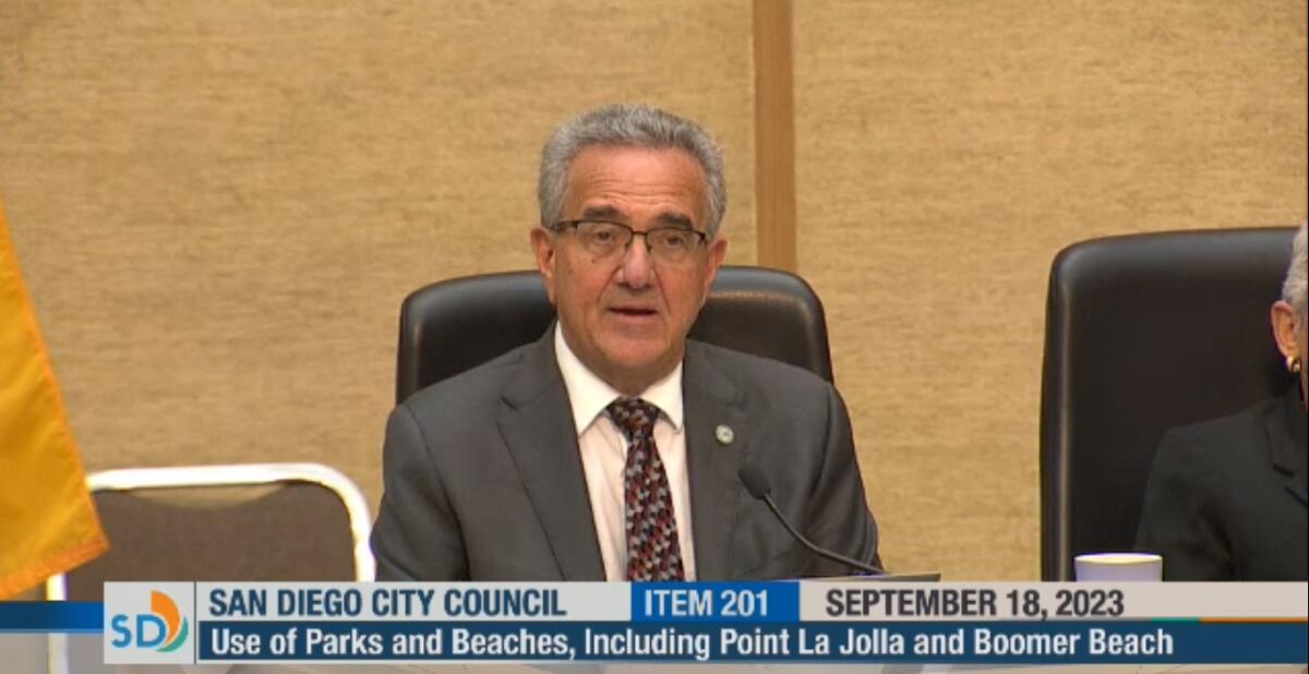San Diego City Councilman Joe LaCava speaks during the council's meeting Sept. 18.