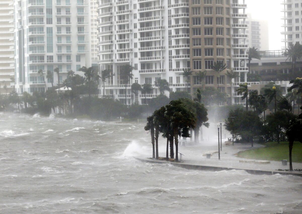 Hurricane Irma hits Miami on Sept. 10, 2017. 