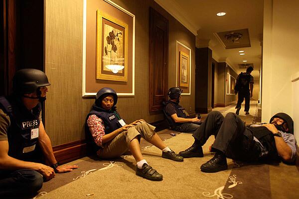 Journalists trapped in hotel