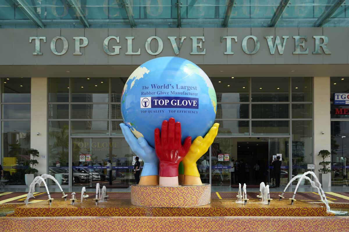 Top Glove Tower is seen in Shah Alam on the outskirts of Kuala Lumpur, Malaysia.