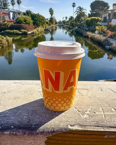 A coffee from Manana coffee at Venice Canals.