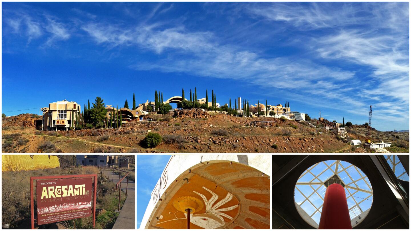 Arcosanti is an experimental and artistic town in central Arizona, about 70 miles north of Phoenix.
