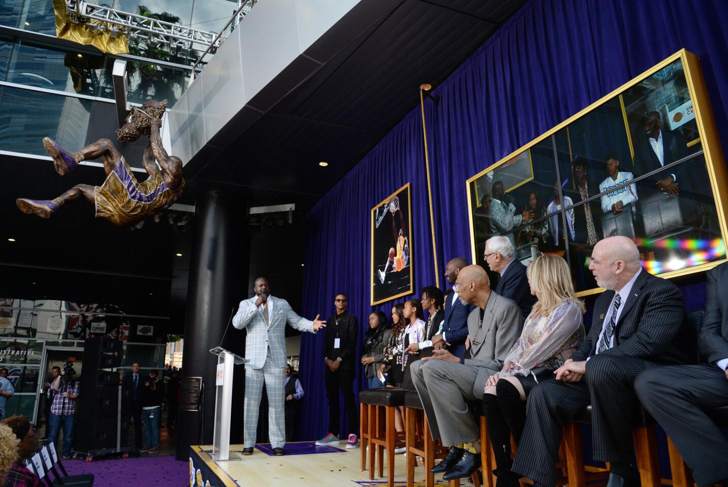 Los Angeles Lakers Unveil Shaquille O'Neal Statue